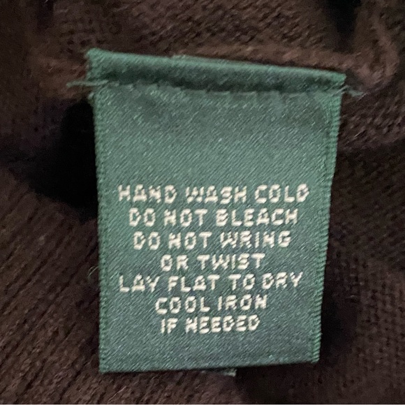 Lauren Ralph Lauren Dark Brown Turtleneck Sweater Cotton Blend Soft Size Large - Picture 7 of 7